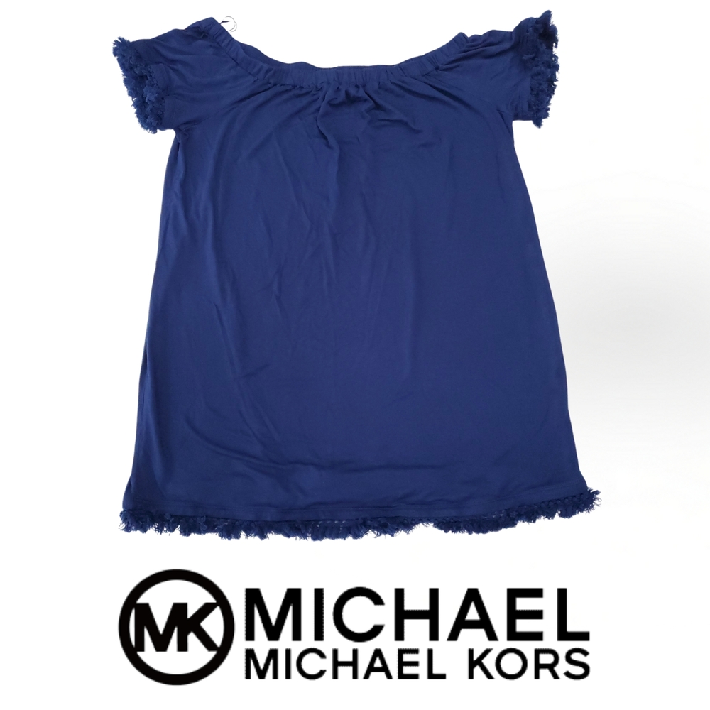 Michael Kors Sapphire Blue Tassel Shift Dress Size L Great Condition